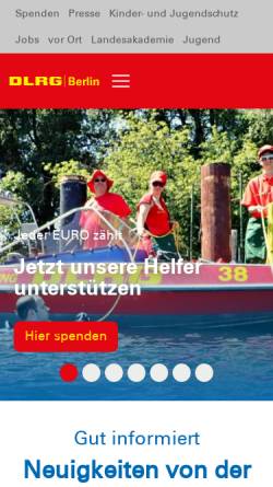 Vorschau der mobilen Webseite berlin.dlrg.de, Deutsche Lebens-Rettungs-Gesellschaft - Landesverband Berlin e.V.