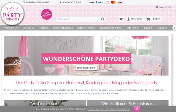 Vorschau von www.party-princess.de, party-princess Partydekoration