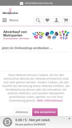 Vorschau der mobilen Webseite www.dekosternchen.de, Dekosternchen Ramona Mähner