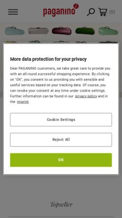 Vorschau der mobilen Webseite www.paganino.de, Paganino KG