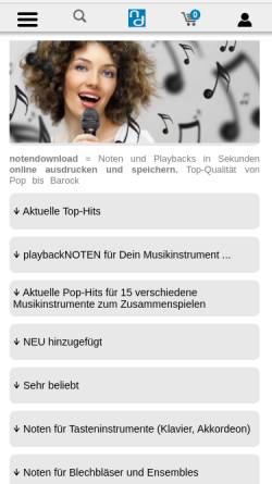 Vorschau der mobilen Webseite notendownload.com, ND-Verlag GmbH