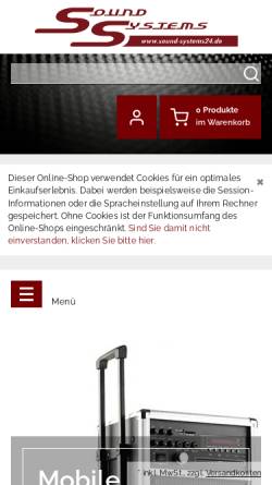 Vorschau der mobilen Webseite www.sound-systems24.de, Sound-Systems, Gerhard Balk
