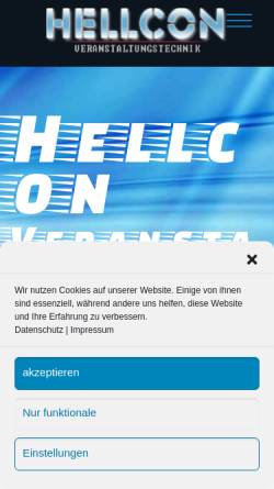 Vorschau der mobilen Webseite www.hellmich-consulting.de, Hellcon Veranstaltungstechnik, Andre Hellmich