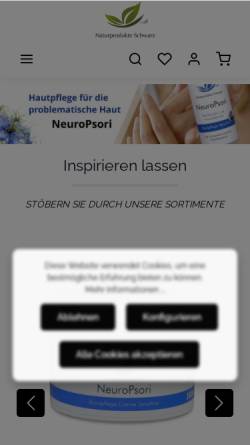 Vorschau der mobilen Webseite www.naturprodukte-schwarz.de, Naturprodukte Schwarz GmbH