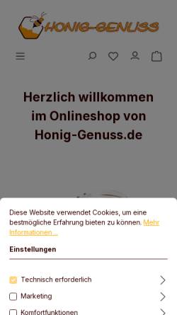 Vorschau der mobilen Webseite www.kokos-genuss.de, Kokos-Genuss, Jens Stoßmeister