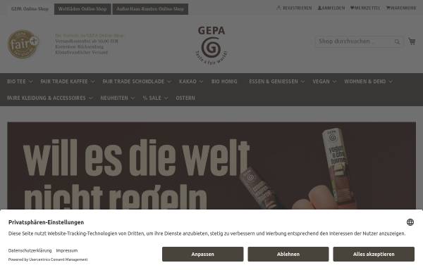Vorschau von www.gepa-shop.de, GEPA mbH