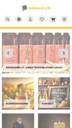 Vorschau der mobilen Webseite www.bienenprodukte.ch, Bienenprodukte Meier