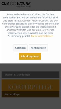 Vorschau der mobilen Webseite imkergut.de, Cum Natura GmbH