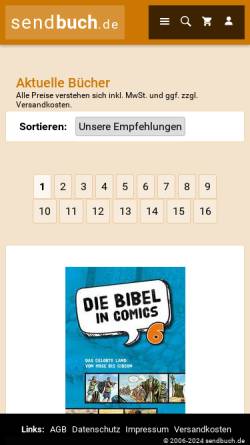 Vorschau der mobilen Webseite www.sendbuch.de, Sendbuch.de - Christlicher Buchversand