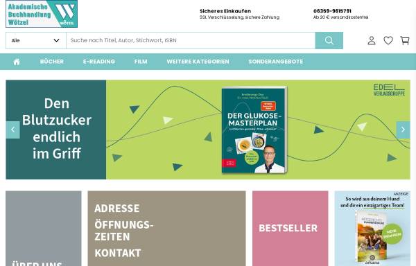 Vorschau von www.woetzel.de, Akademische Buchhandlung Woetzel Inh. Martin Preuß