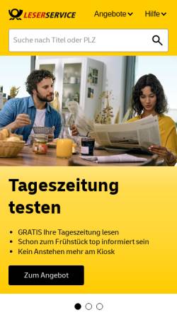 Vorschau der mobilen Webseite www.leserservice.de, Leserservice der Deutschen Post AG