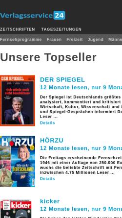 Vorschau der mobilen Webseite www.verlagsservice24.de, Verlagsservice24 Handels-UG