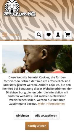 Vorschau der mobilen Webseite www.afrostore.biz, Afrostore