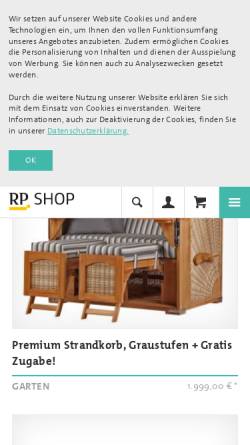 Vorschau der mobilen Webseite shop.rp-online.de, Rheinische Post Verlagsgesellschaft mbH