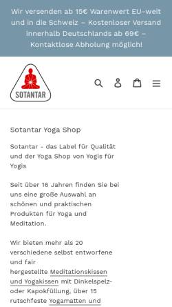 Vorschau der mobilen Webseite yoga-shop.org, Sotantar Yoga Shop, Jörg Wendland