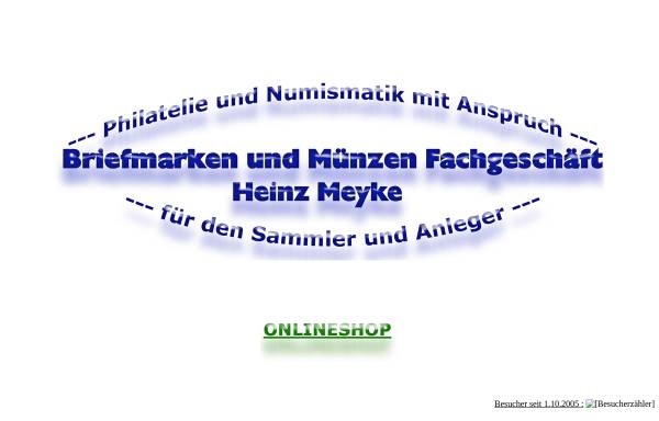 Vorschau von www.heinzmeyke.de, Briefmarken und Münzen Fachgeschäft Heinz Meyke