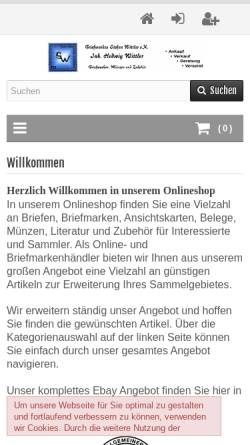 Vorschau der mobilen Webseite www.briefmarken-wittler.de, Briefmarken Stefan Wittler e. K.
