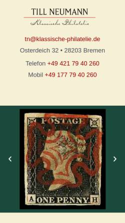 Vorschau der mobilen Webseite www.klassische-philatelie.de, Klassische Philatelie, Till Neumann