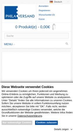 Vorschau der mobilen Webseite www.phila-versand.de, Phila-Versand GbR