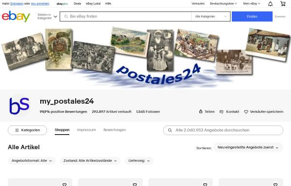 Vorschau von www.postales24.de, Versandhandel Boeger