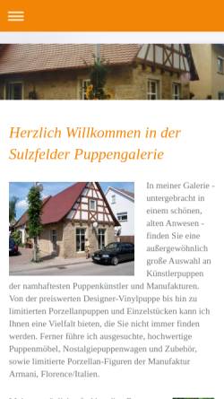Vorschau der mobilen Webseite www.puppengalerie.de, Sulzfelder Puppengalerie, Annetraud Riel