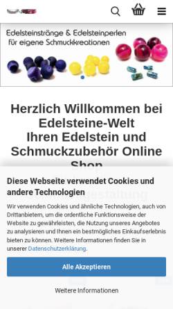 Vorschau der mobilen Webseite edelsteine-welt.de, Edelstein Welt, Irena Heliosz