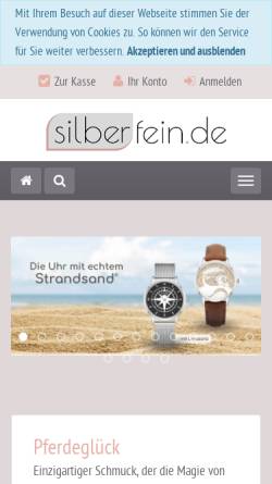 Vorschau der mobilen Webseite silberfein.de, Silberfein, Gabriele Schesna