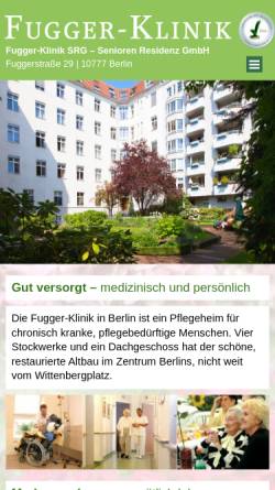 Vorschau der mobilen Webseite www.fugger-klinik.de, Fugger-Klinik SRG Senioren Residenz GmbH