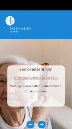Vorschau der mobilen Webseite www.paulgerhardtstift.de, Paul Gerhardt Stift