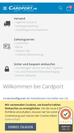 Vorschau der mobilen Webseite www.cardport.de, Cardport, Oliver Schinko