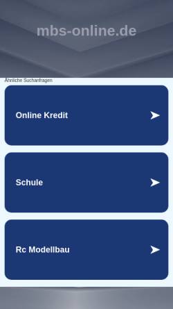 Vorschau der mobilen Webseite www.mbs-online.de, Spielwaren Pinocchio GmbH