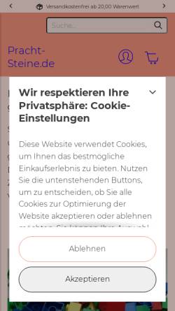 Vorschau der mobilen Webseite www.pracht-steine.de, Pracht-Steine, Thomas Klaholz