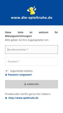 Vorschau der mobilen Webseite www.die-spieltruhe.de, Die Spieltruhe