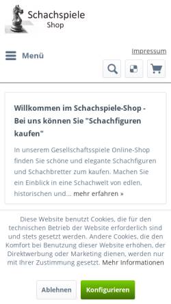 Vorschau der mobilen Webseite www.schachspiele-shop.de, Schachspiele-Shop