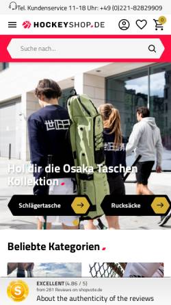 Vorschau der mobilen Webseite www.hockeyshop.de, TOOL Hockeyshop OHG