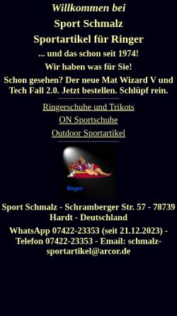 Vorschau der mobilen Webseite www.arena-express.de, Sport Schmalz