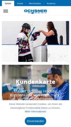 Vorschau der mobilen Webseite www.ochsnerhockey.ch, Ochsner Hockey AG