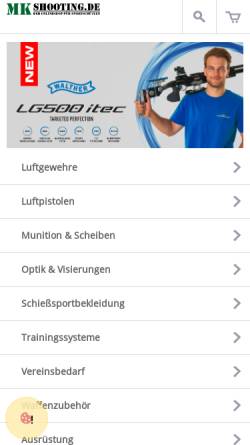 Vorschau der mobilen Webseite www.mkshooting.de, MkShooting Gbr