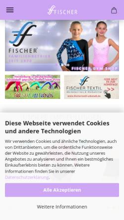 Vorschau der mobilen Webseite www.fischer-albstadt.de, Fischer Textil