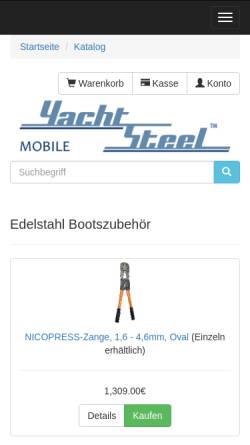 Vorschau der mobilen Webseite www.yacht-steel.com, Nauticnorm Deutschland