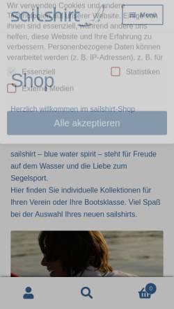 Vorschau der mobilen Webseite www.sailshirt.com, sailshirt, Dorian Fritsche