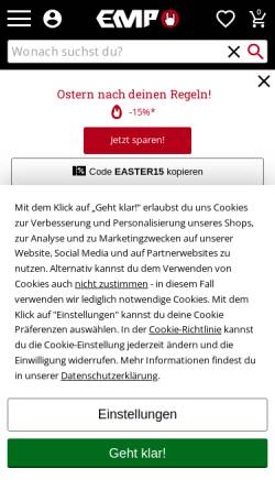 Vorschau der mobilen Webseite emp.de, EMP Mailorder