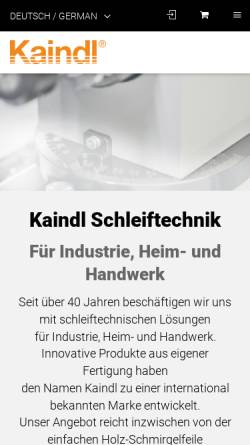 Vorschau der mobilen Webseite www.kaindl.de, Kaindl-Schleiftechnik, Reiling GmbH