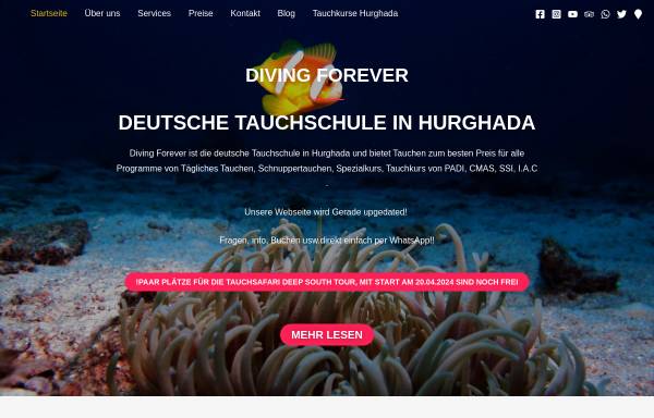 Vorschau von www.divingforever.com, Diving Forever