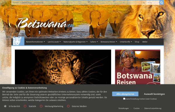Vorschau von botswana.eu, Botswana Reisen-Informationsportal