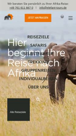 Vorschau der mobilen Webseite www.elefant-tours.de, Elefant-Tours GmbH