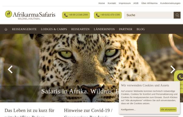 Vorschau von www.afrikarma.de, Afrikarma Safaris