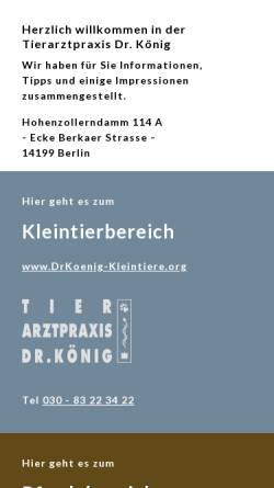 Vorschau der mobilen Webseite www.drkoenig.org, Tierarztpraxis Dr. König