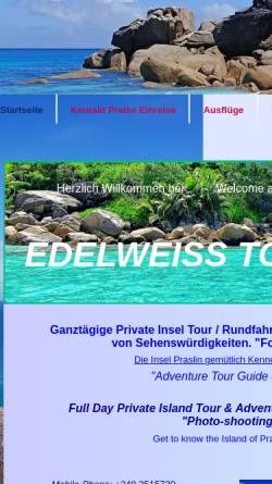 Vorschau der mobilen Webseite edelweisstours.co, Edelweiss Tours Seychellen