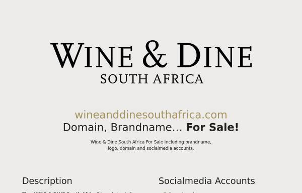 Vorschau von wineanddinesouthafrica.com, Wine & Dine South Africa